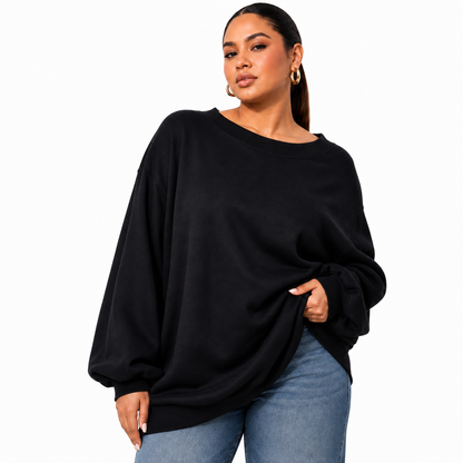 Women's Off-Shoulder Loose-Fitting Sweatshirt – Soft and Comfortable, Slim Fit
