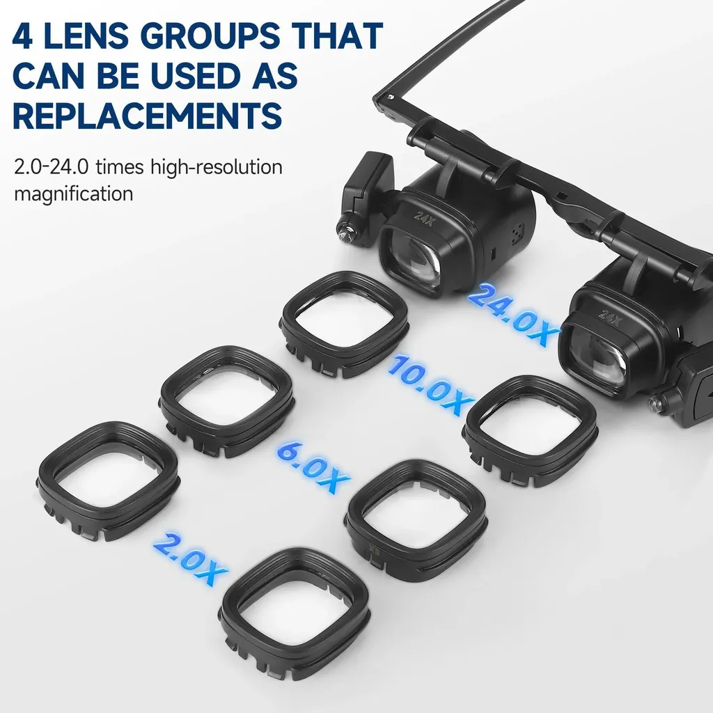 2X–24X LED Head Magnifier – Hands-Free Precision Work
