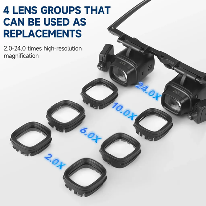2X–24X LED Head Magnifier – Hands-Free Precision Work