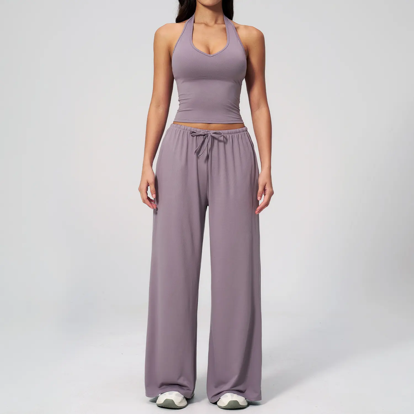 🏃‍♀️Sportswear Set – Adjustable V-neck tank top and wide-leg pants🏃‍♀️