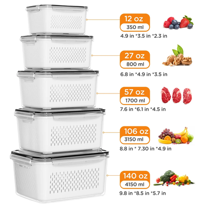 🍇Stackable fruit and vegetable preservation filter box - with lid🍇