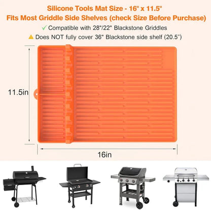 🌞Summer Sale 49% OFF🍖Silicone BBQ Side Shelf Mat — Keep Tools Clean & Close