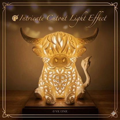 Rechargeable Highland Cow Night Light – Magical 3D Glow Lamp