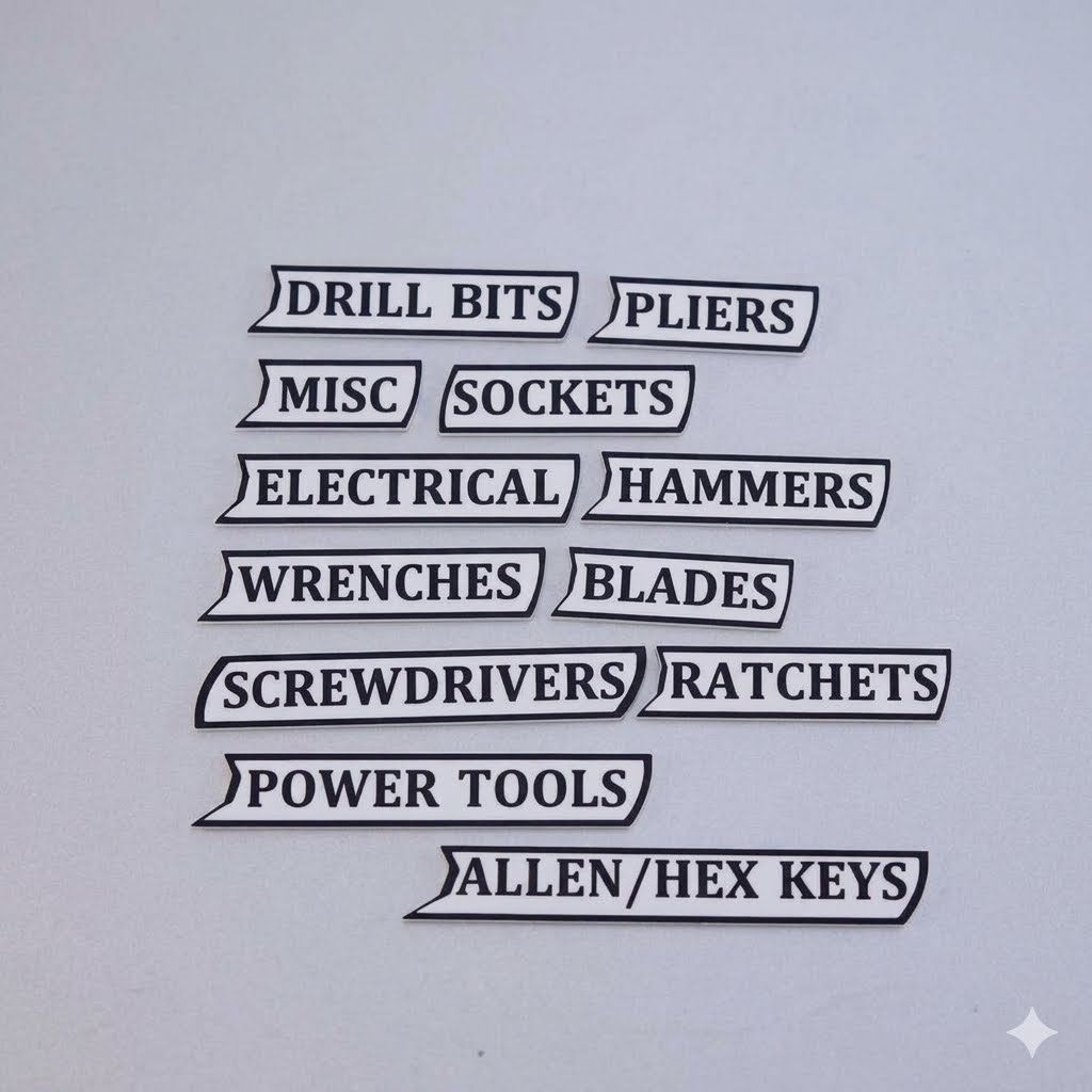 3D Magnetic Toolbox Labels — Organize Your Tools Without Sticky Mess