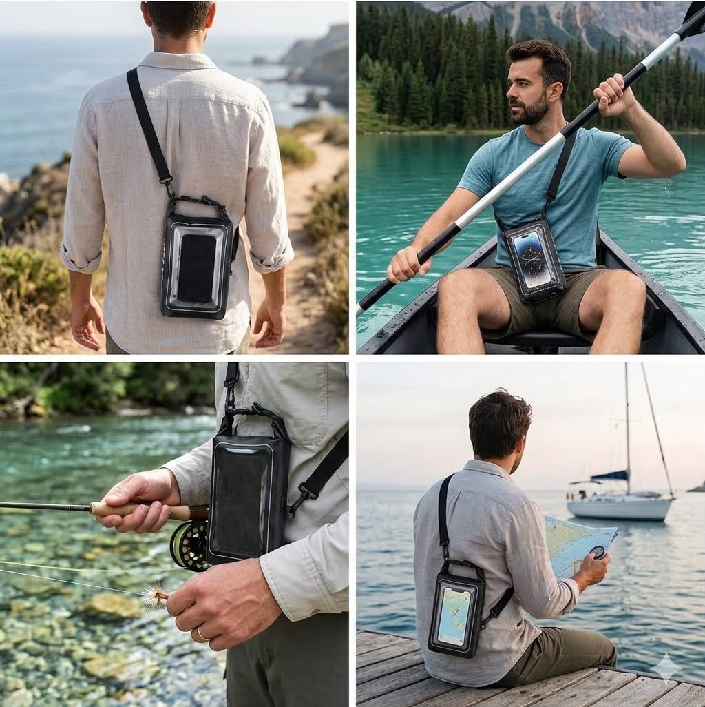 IP68 Waterproof Dry Bag with Touchscreen Phone Pocket – 68OZ/169OZ Crossbody for Kayaking, Fishing & Hiking**