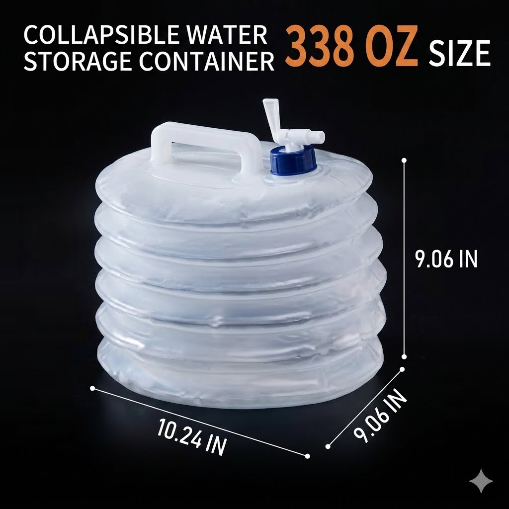 Collapsible Water Container with Spigot — Easy Water Access for Camping, Picnics & Road Trips
