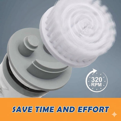 Electric Spin Scrubber Brush Set — 320 RPM Waterproof Cleaning Power