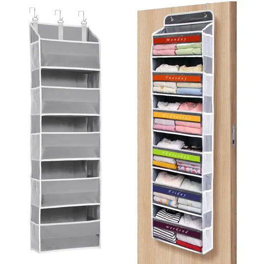 Six-layer hanging clothing storage bag - with category labels