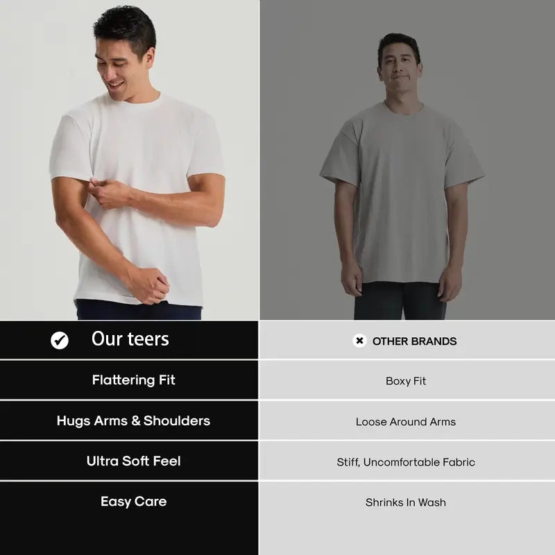 Men’s 4-Pack Short Sleeve Crew Neck T-Shirts – Premium Fit for Everyday Comfort & Casual Style