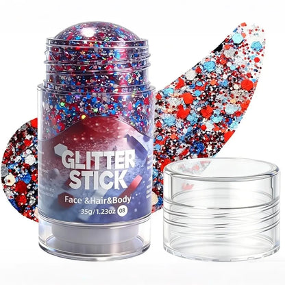 🦅4th of July Glitter Stick✨🔔Red, White & Blue Body & Hair Sparkle