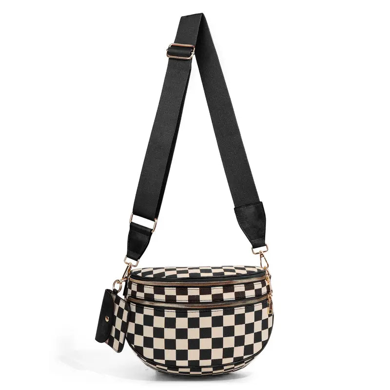 👜Women's Stylish Vintage Plaid Large-Capacity Crossbody Bag👜