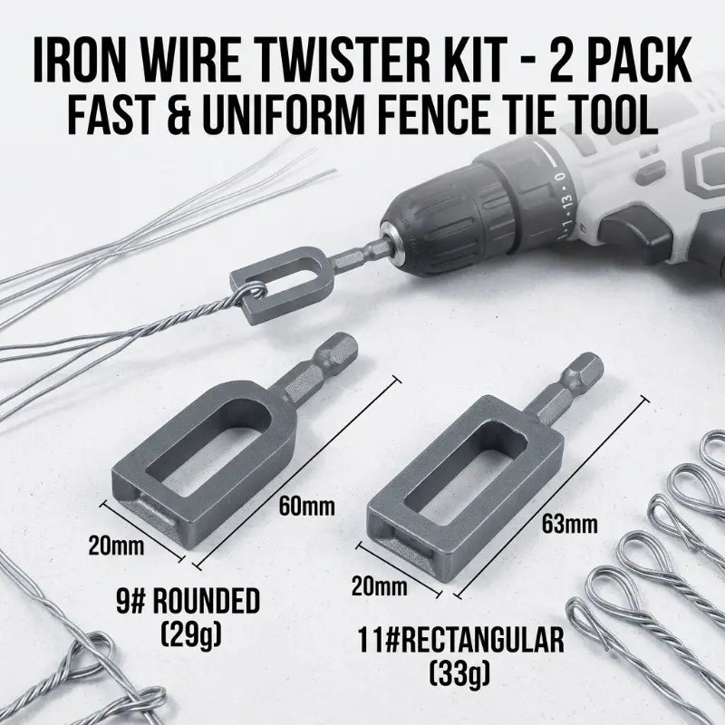 Iron Wire Twister Tool - Attachment for Fast Fence Tying