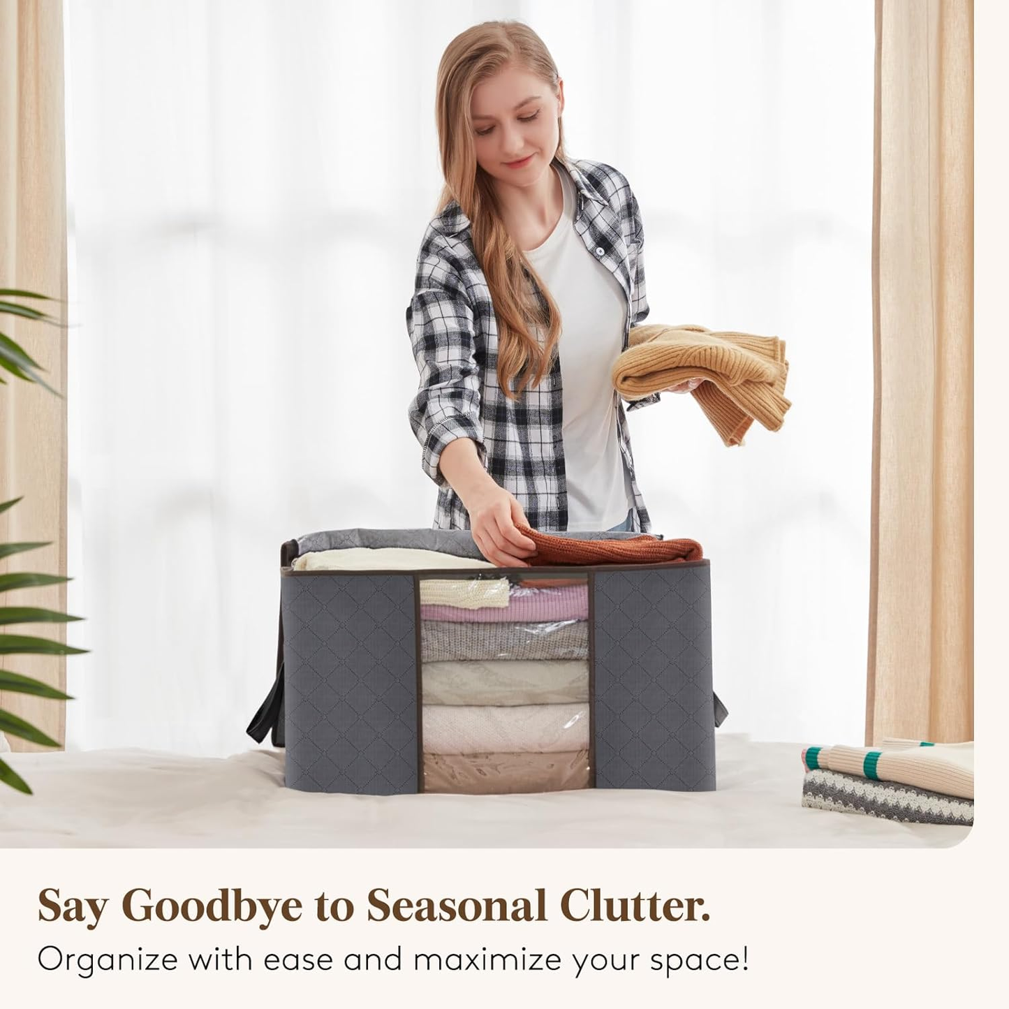 📦️ Large Dustproof Storage Box with Handle & Stackable Design 📦️