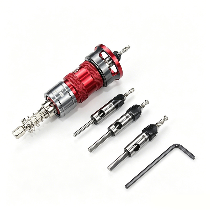 High carbon steel four-flute countersunk drill bit set