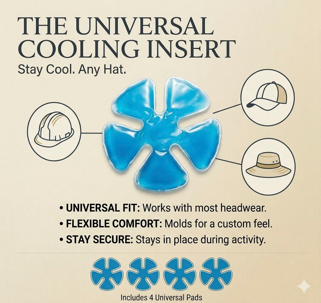 Stay Cool for Up to 4 Hours — Reusable Cooling Gel Pads for Hard Hats & Caps