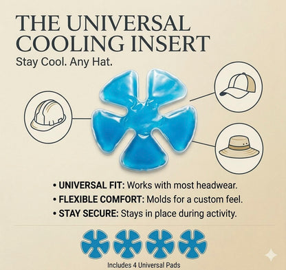 Stay Cool for Up to 4 Hours — Reusable Cooling Gel Pads for Hard Hats & Caps