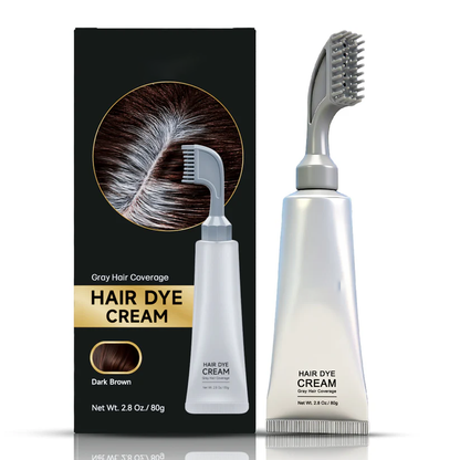 Comb-shaped hair dye to cover gray hair – natural black and dark brown