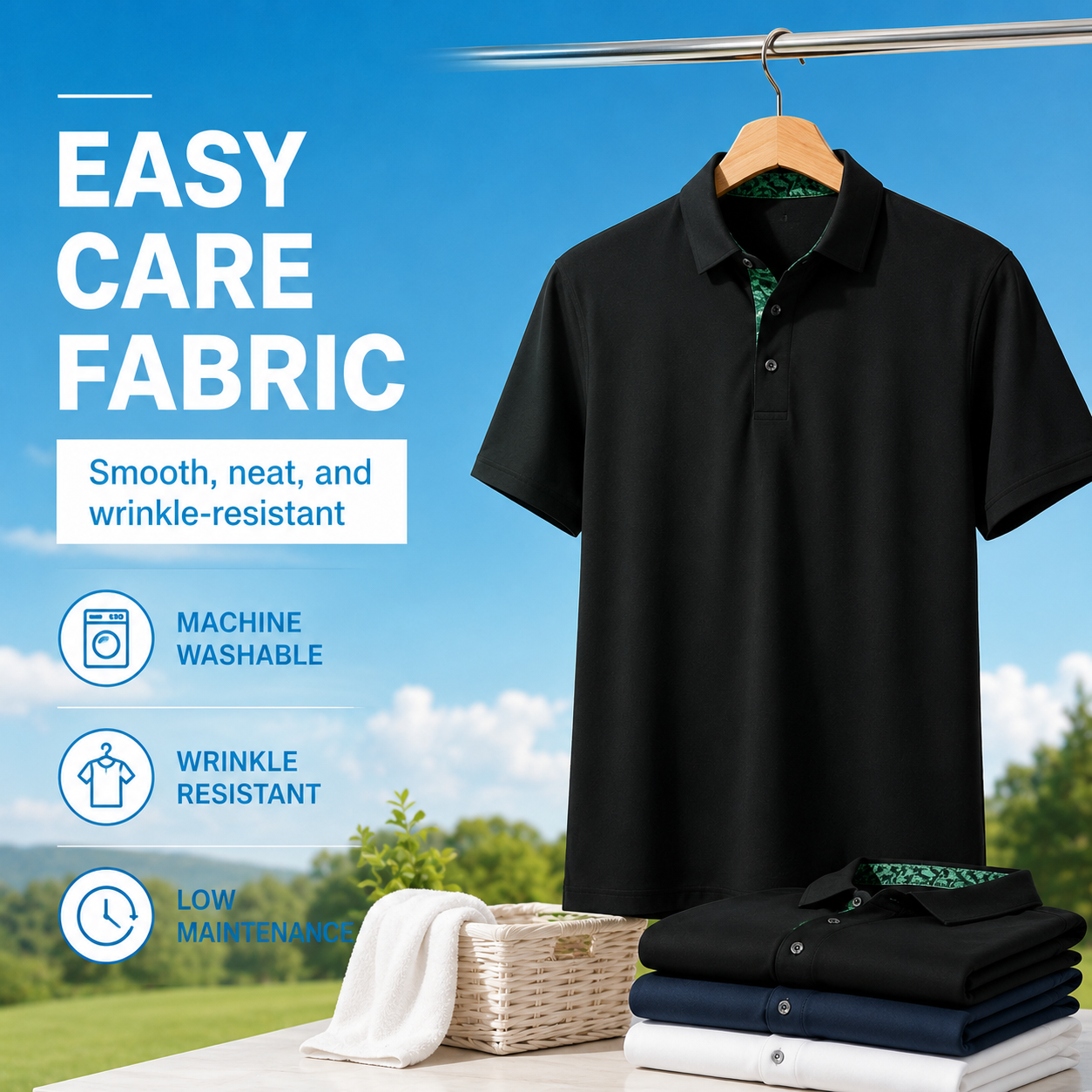 Men's Classic Cotton Polo Shirt – Casual Golf and Everyday Wear
