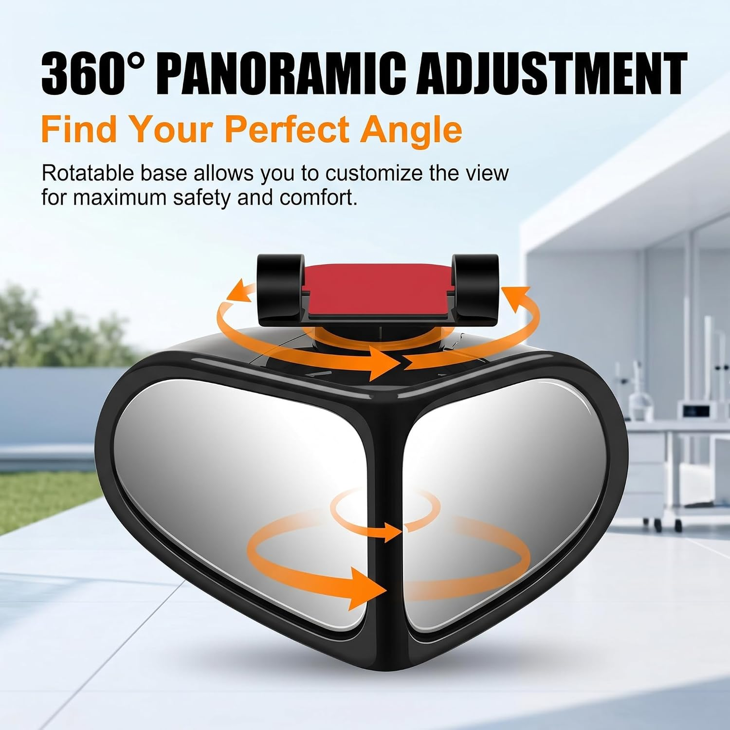 2 PCS 360° Rotating Dual-Lens Rearview Assist Blind Spot Mirror