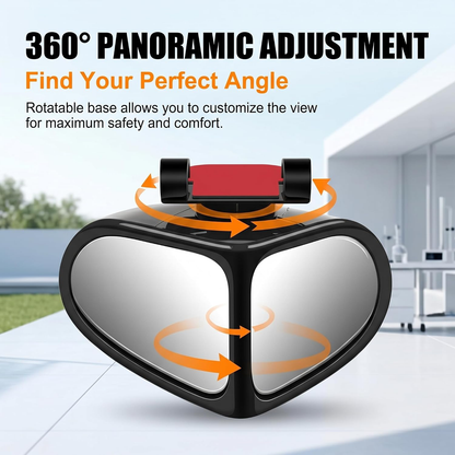 2 PCS 360° Rotating Dual-Lens Rearview Assist Blind Spot Mirror