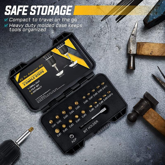 22Pcs Titanium Damaged Screw Extractor Set