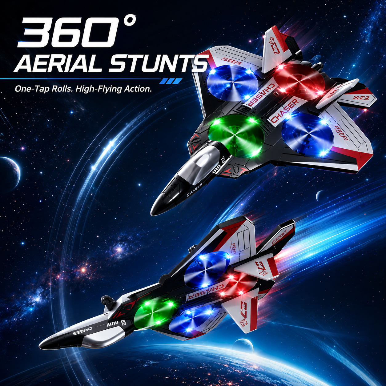 198 SkyRaptor™ LED RC Fighter Jet – High-Performance 3D Flip Stunt Plane