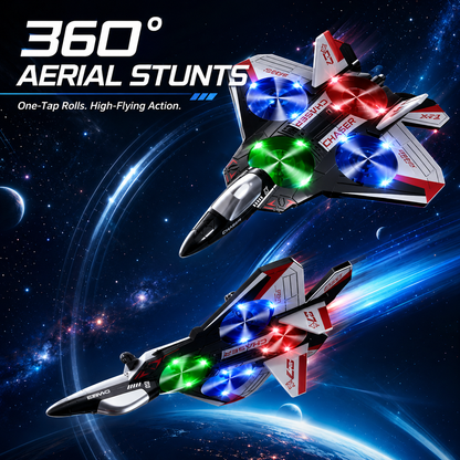 198 SkyRaptor™ LED RC Fighter Jet – High-Performance 3D Flip Stunt Plane