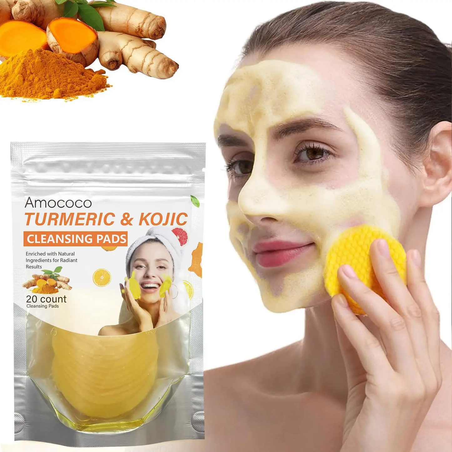 Turmeric and Kojic Acid Cleansing Pads – Deeply Cleanse Skin