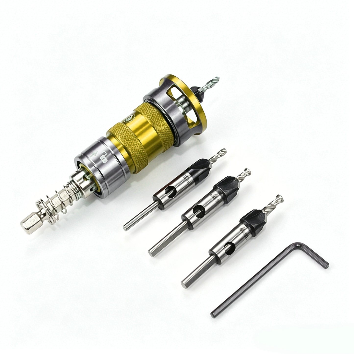 High carbon steel four-flute countersunk drill bit set