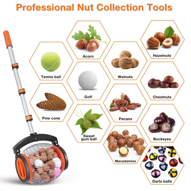 Acorn Picker Upper Roller（Suitable for 1" - 2.4" Walnuts,Hickory,Chestnuts,Pecan,Pinecone,Golf Ball）