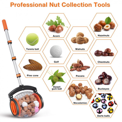 Acorn Picker Upper Roller（Suitable for 1" - 2.4" Walnuts,Hickory,Chestnuts,Pecan,Pinecone,Golf Ball）