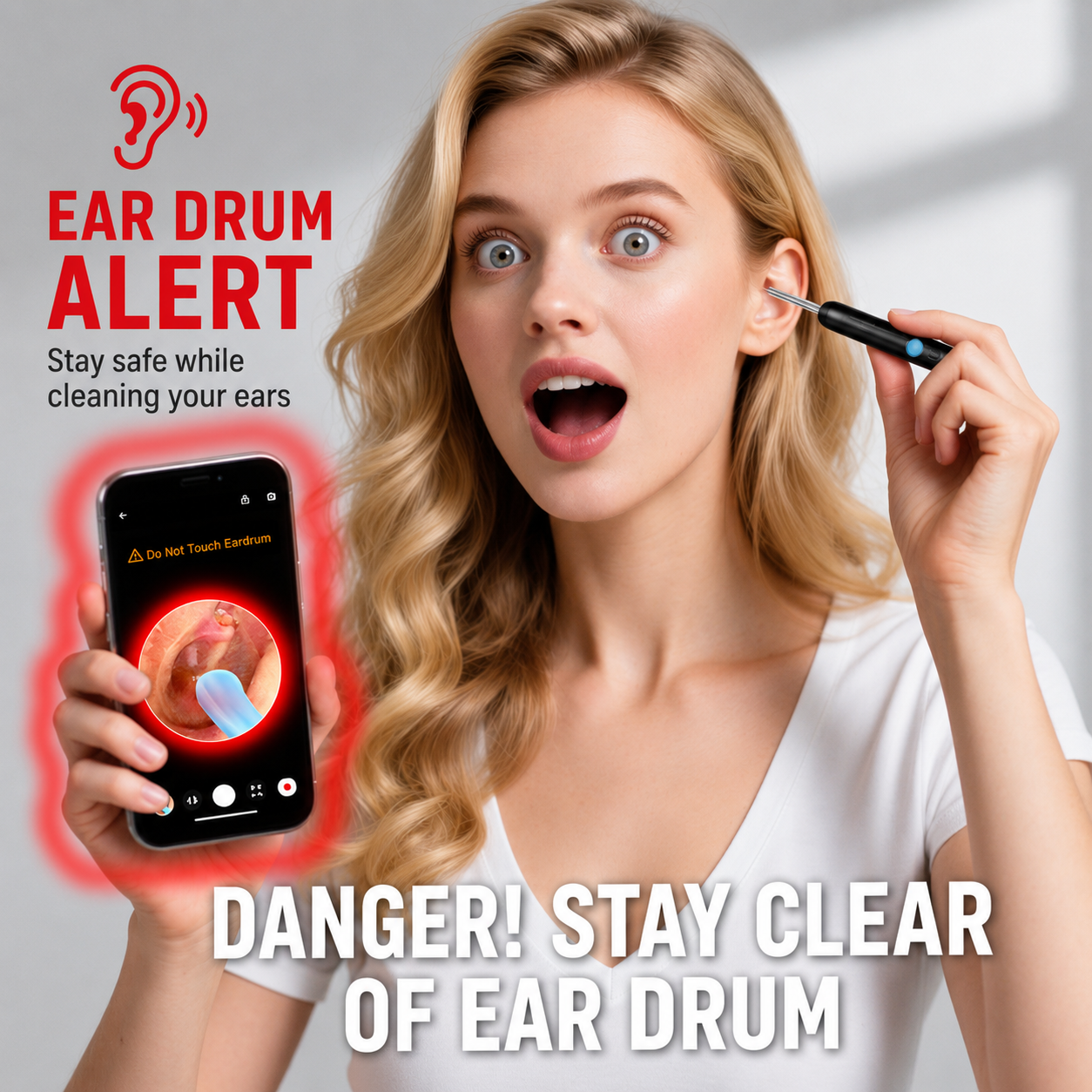 1080P HD Smart Ear Cleaner Camera - Safe ABS Visual Earwax Removal Kit with 8 Professional Tips & Certified Safety