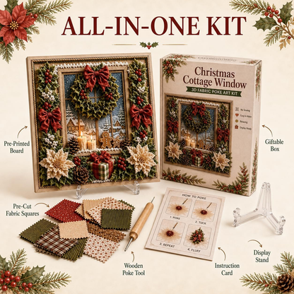 3D Christmas Fabric Poke Art Kit