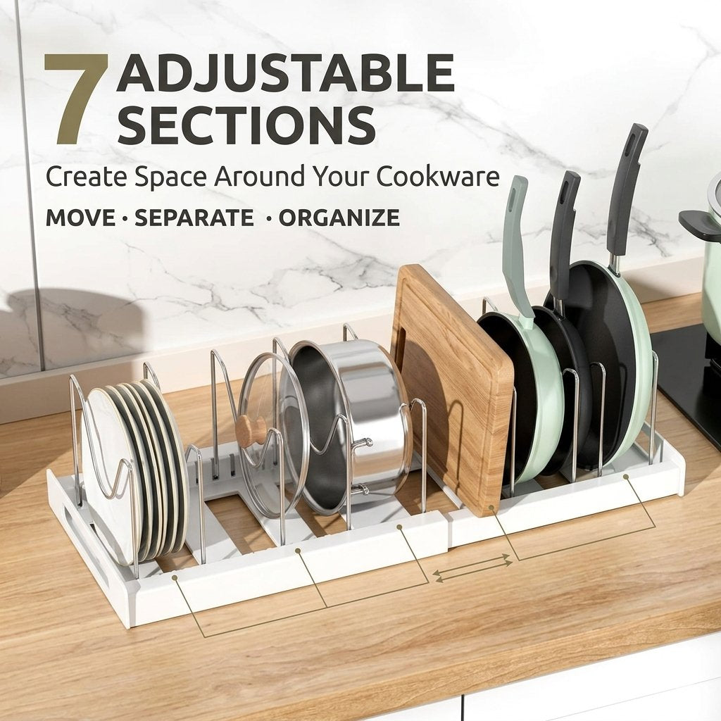 Expandable Pot Lid & Pan Organizer Rack