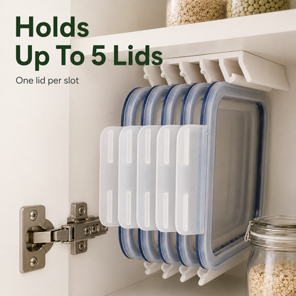 5-Slot Food Storage Lid Organizer Stop Digging. Start Grabbing.