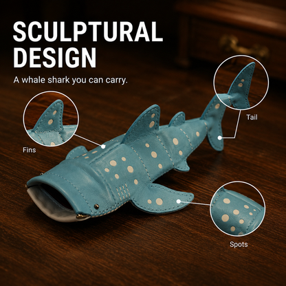 Whale Shark Leather Glasses Case & Crossbody Bag