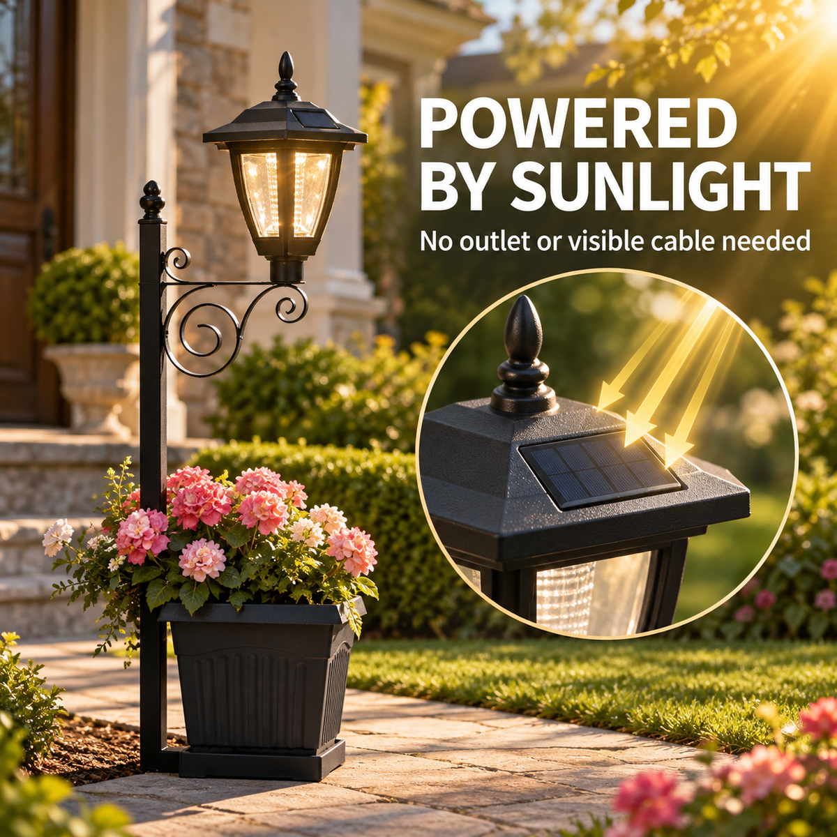 Solar Planter Lamp — Flowers by Day, Light by Night