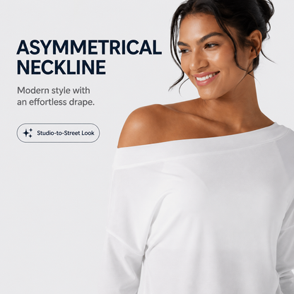 One-Shoulder Long Sleeve Yoga Top