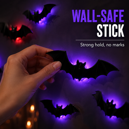 3D Light-Up LED Flying Bats Wall Decor