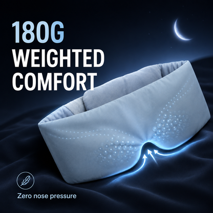 360° Blackout Weighted Sleep Mask – Cooling Silk, Zero Nose Pressure & Stay-Put Comfort**