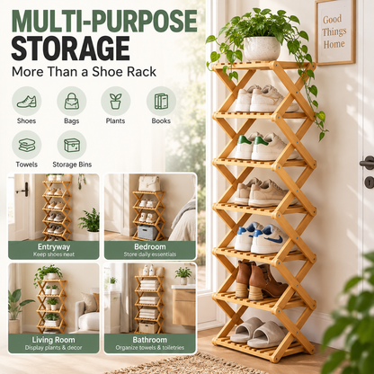 Foldable Bamboo Corner Organizer: Instant Clutter-Free Space in Seconds