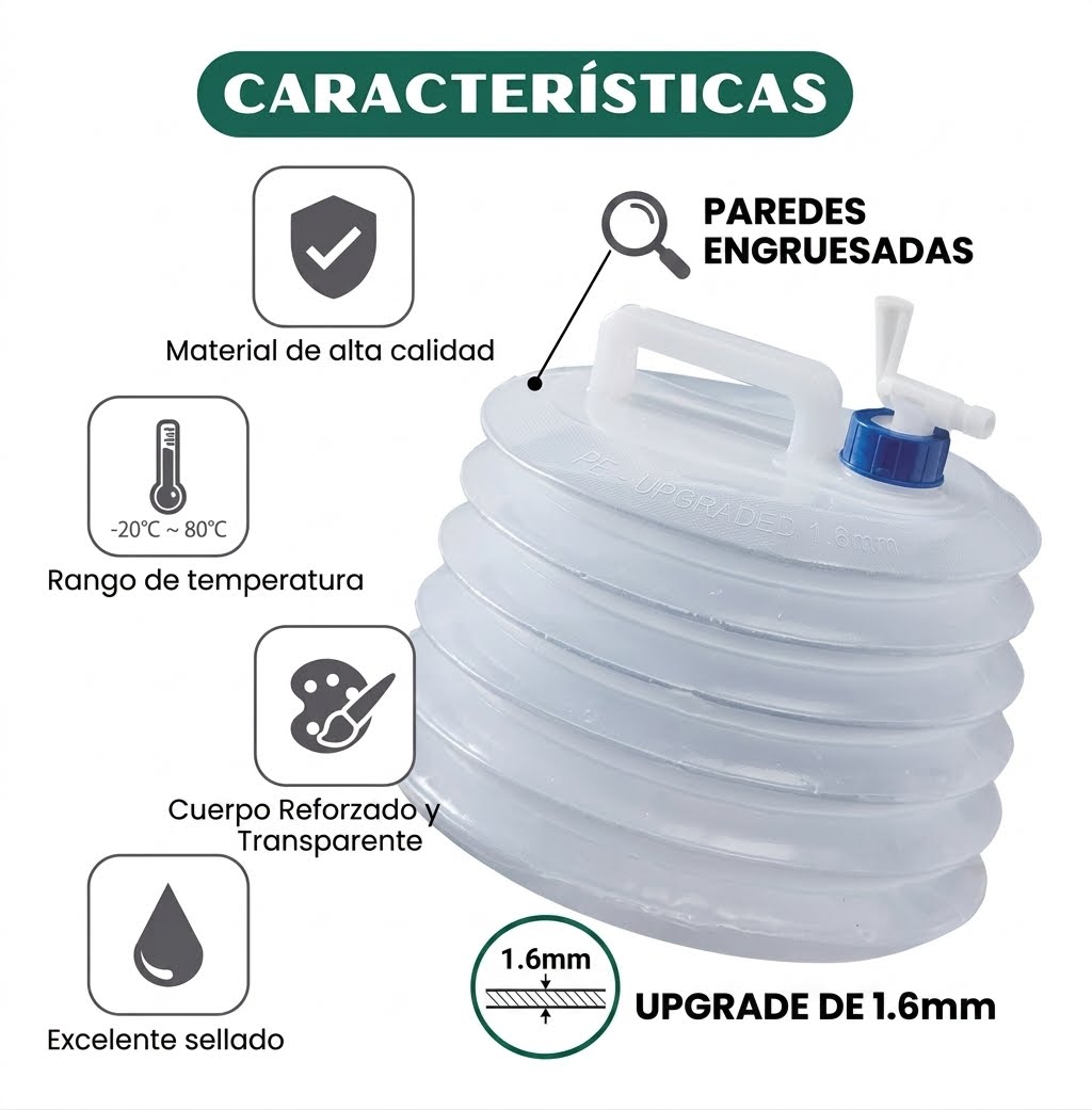 Collapsible Water Container with Spigot — Easy Water Access for Camping, Picnics & Road Trips