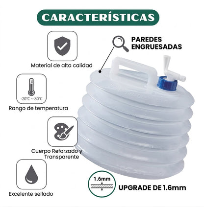 Collapsible Water Container with Spigot — Easy Water Access for Camping, Picnics & Road Trips