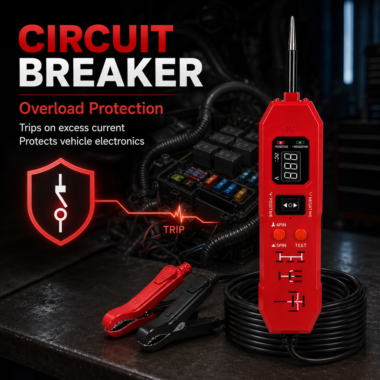 6V-24V Automotive Circuit Probe Tester – Fast Electrical Diagnostic Tool & Polarity Detector