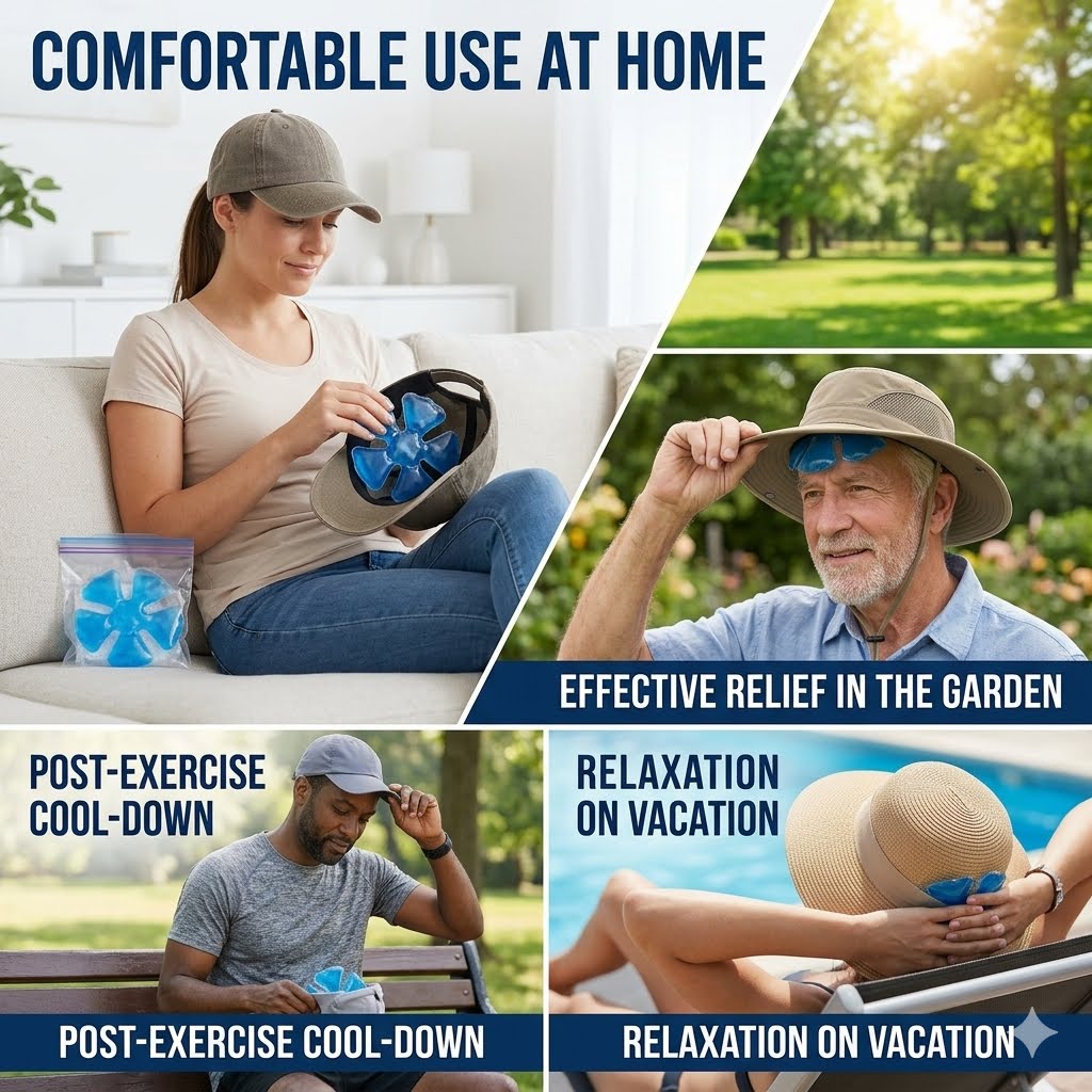 Stay Cool for Up to 4 Hours — Reusable Cooling Gel Pads for Hard Hats & Caps