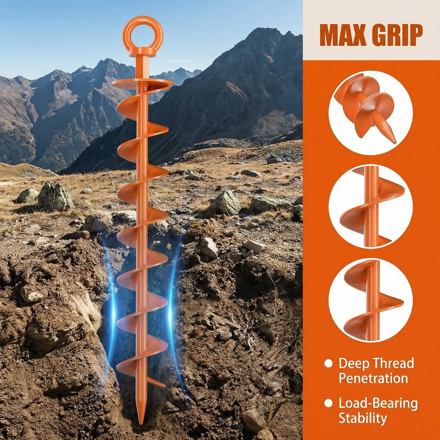 High-carbon steel Ground Anchor Screw in Spiral Trampoline Anchors with Nut