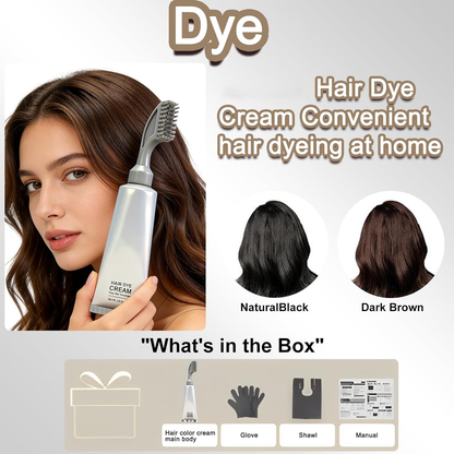 Comb-shaped hair dye to cover gray hair – natural black and dark brown