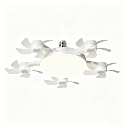 2-in-1 Socket Ceiling Fan with Dimmable LED Light & Remote