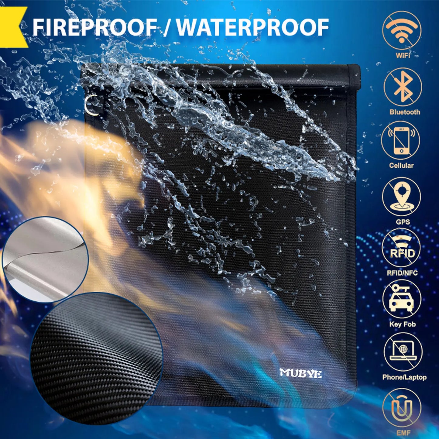 5-Pack Faraday Bags for Phones, Laptops & Key Fobs – Signal Blocking, Fireproof & Water-Resistant Privacy Protection Set
