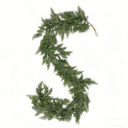 6FT Lush Artificial Cedar Garland – 120-Tip Christmas Greenery Decor